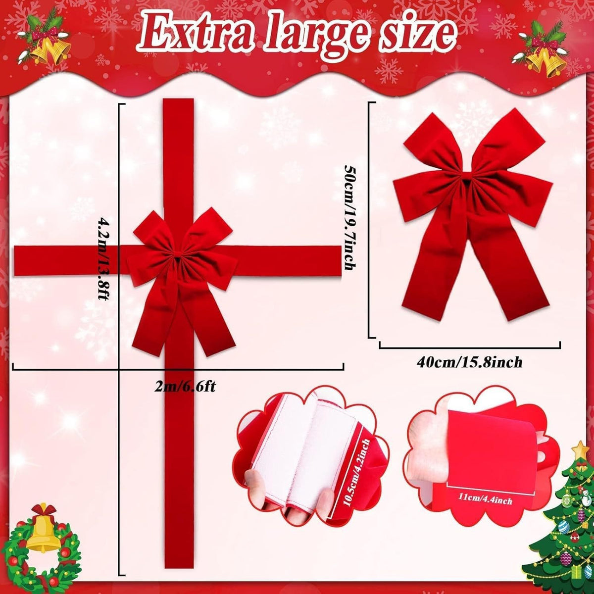 Christmas Red Door Hanging Ribbon